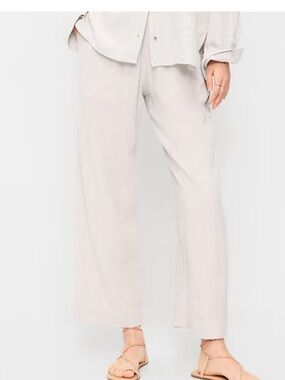 Old Navy NWT linen blend high rise straight leg ankle pull on pants